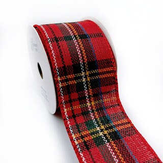 Designer’s Shop WR 63-5163 Holiday Tartan Plaid wired edge ribbon 2.5” x 10 yard For DIY craf... | Michaels Stores