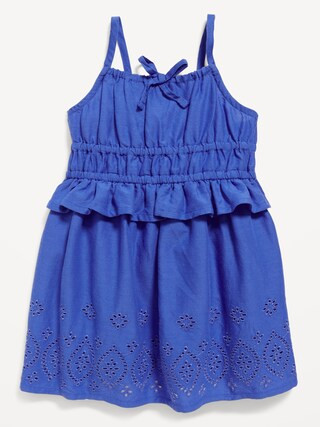 Sleeveless Waist-Defined Embroidered Ruffled Dress for Baby | Old Navy (US)