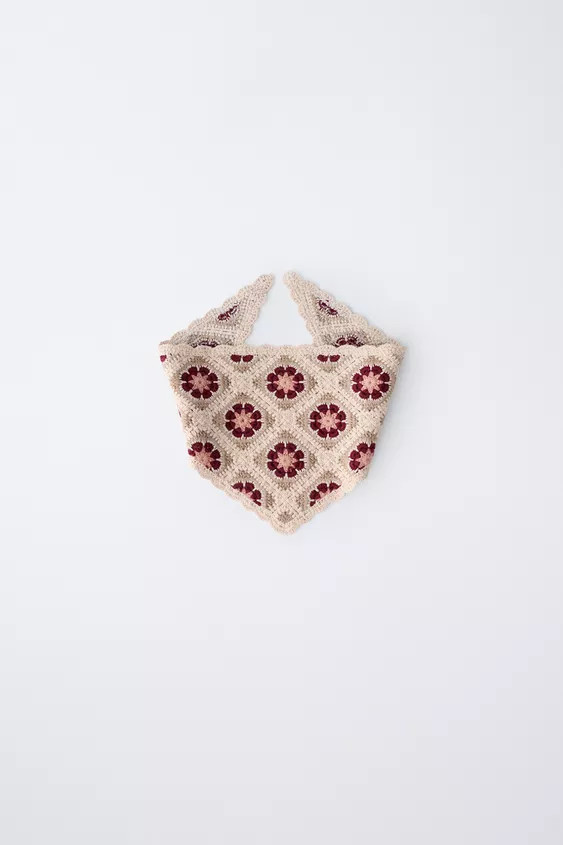 CROCHET FLOWER KNIT BANDANA | Zara US