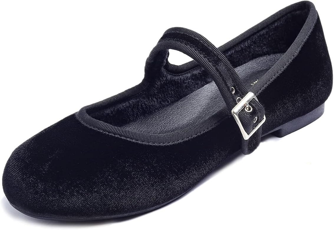 FEVERSOLE Women's Soft Cushion Extra Padded Comfort Round Toe Mary Jane Metal Buckle Fashion Ball... | Amazon (US)