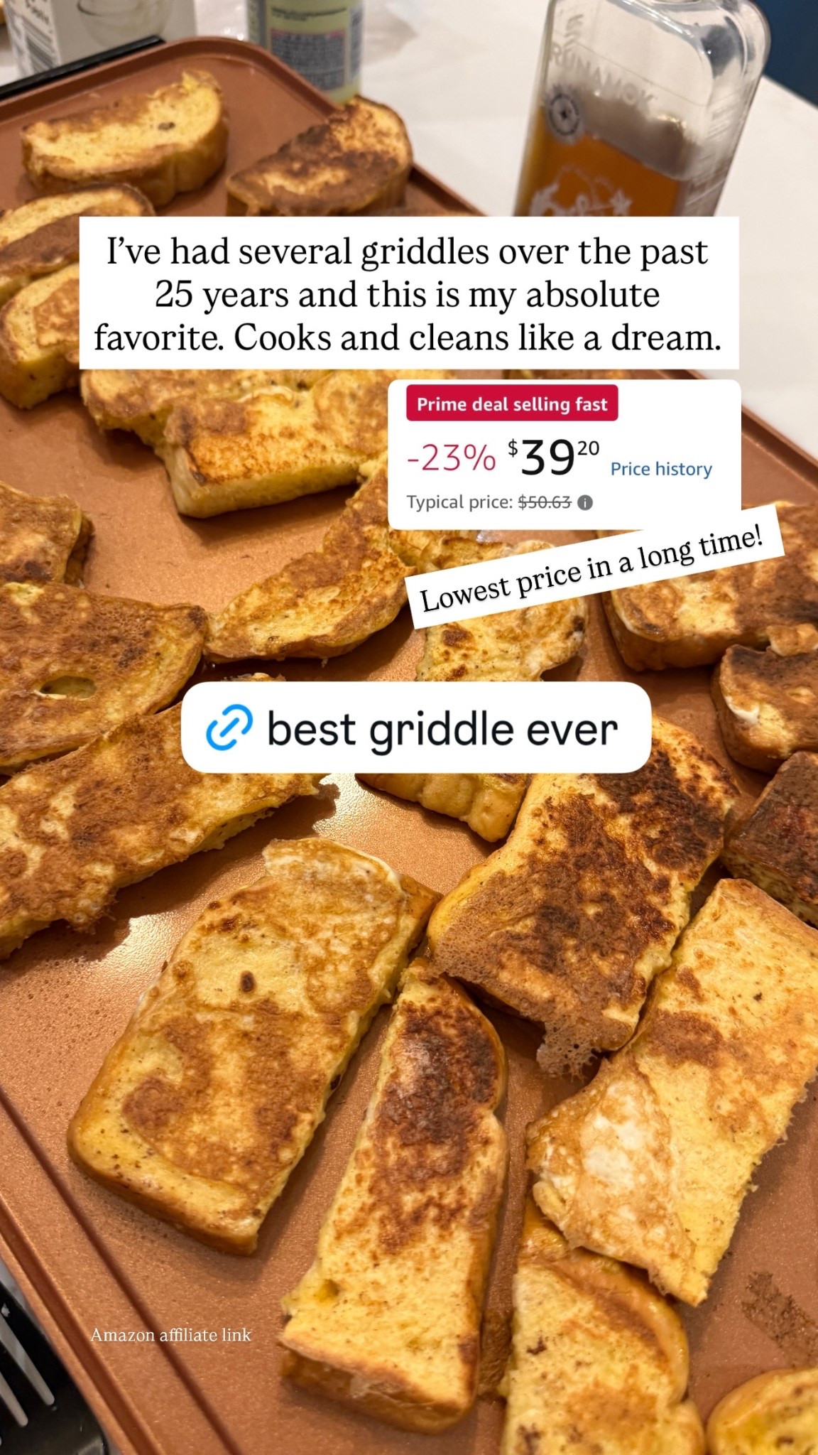 I’ve had several griddles over the past 25 years and this is my absolute favorite. Cooks and cleans like a dream.  Lowest price in a long time!

#LTKmomlife #LTKfoodie #LTKHome
