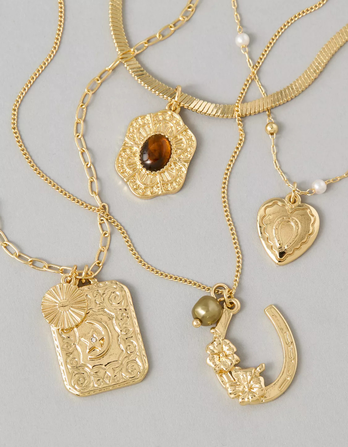 AE Semi Precious Layering Necklace | American Eagle Outfitters (US & CA)