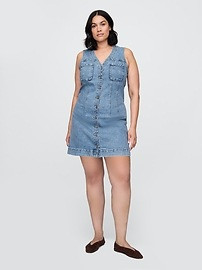 V-Neck Denim Mini Dress | Gap (US)
