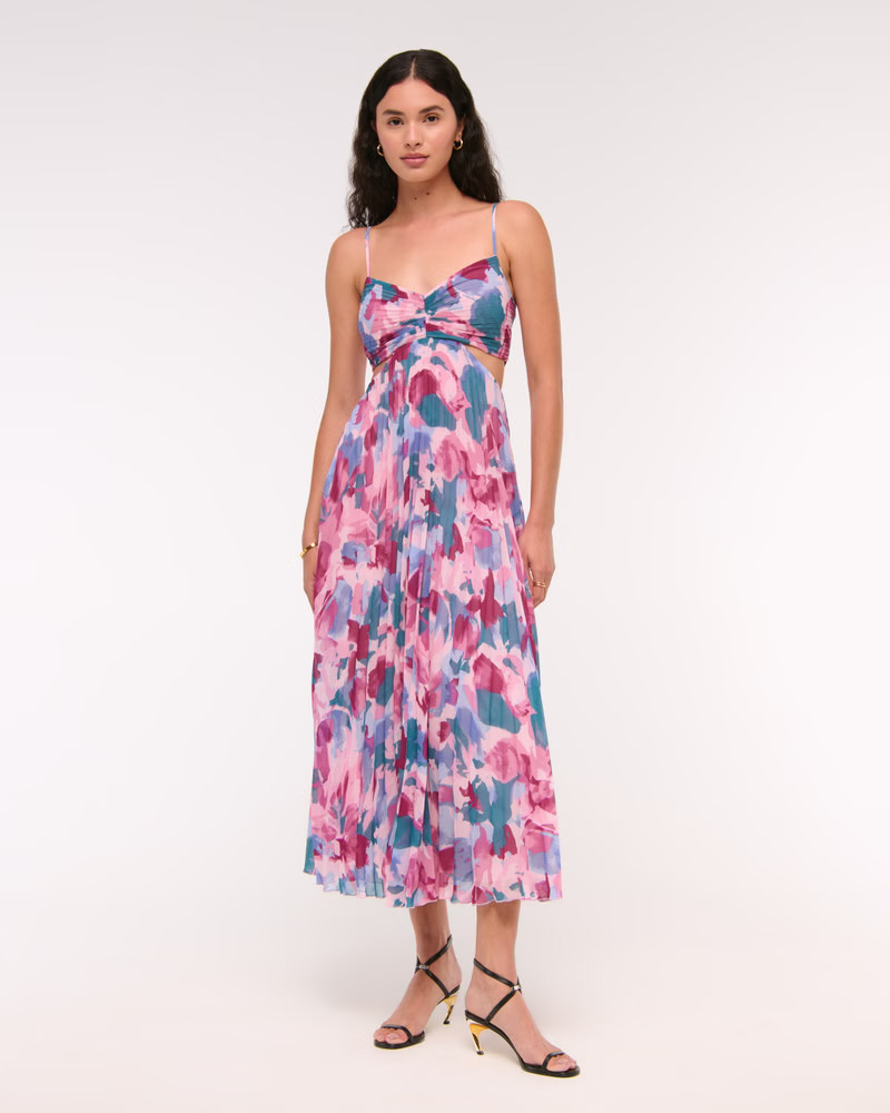 The A&F Giselle Babydoll Cutout Maxi Dress | Abercrombie & Fitch (US)