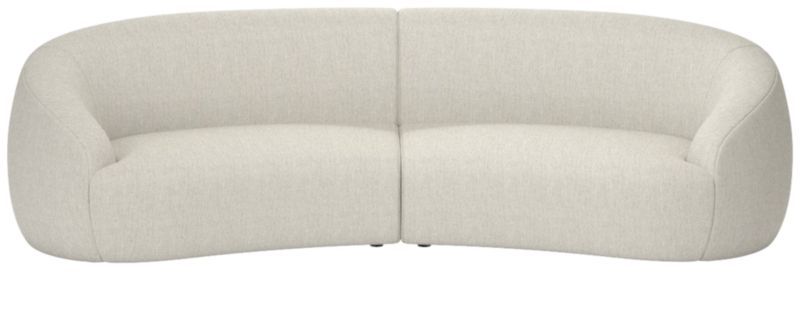 Roma Modern Curved 2-Piece White Performance Fabric Sectional Sofa + Reviews | CB2 | CB2