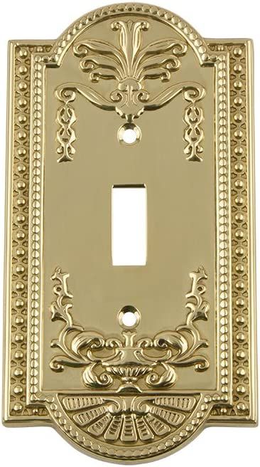 Nostalgic Warehouse 719926 Meadows Switch Plate with Single Toggle, Polished Brass | Amazon (US)