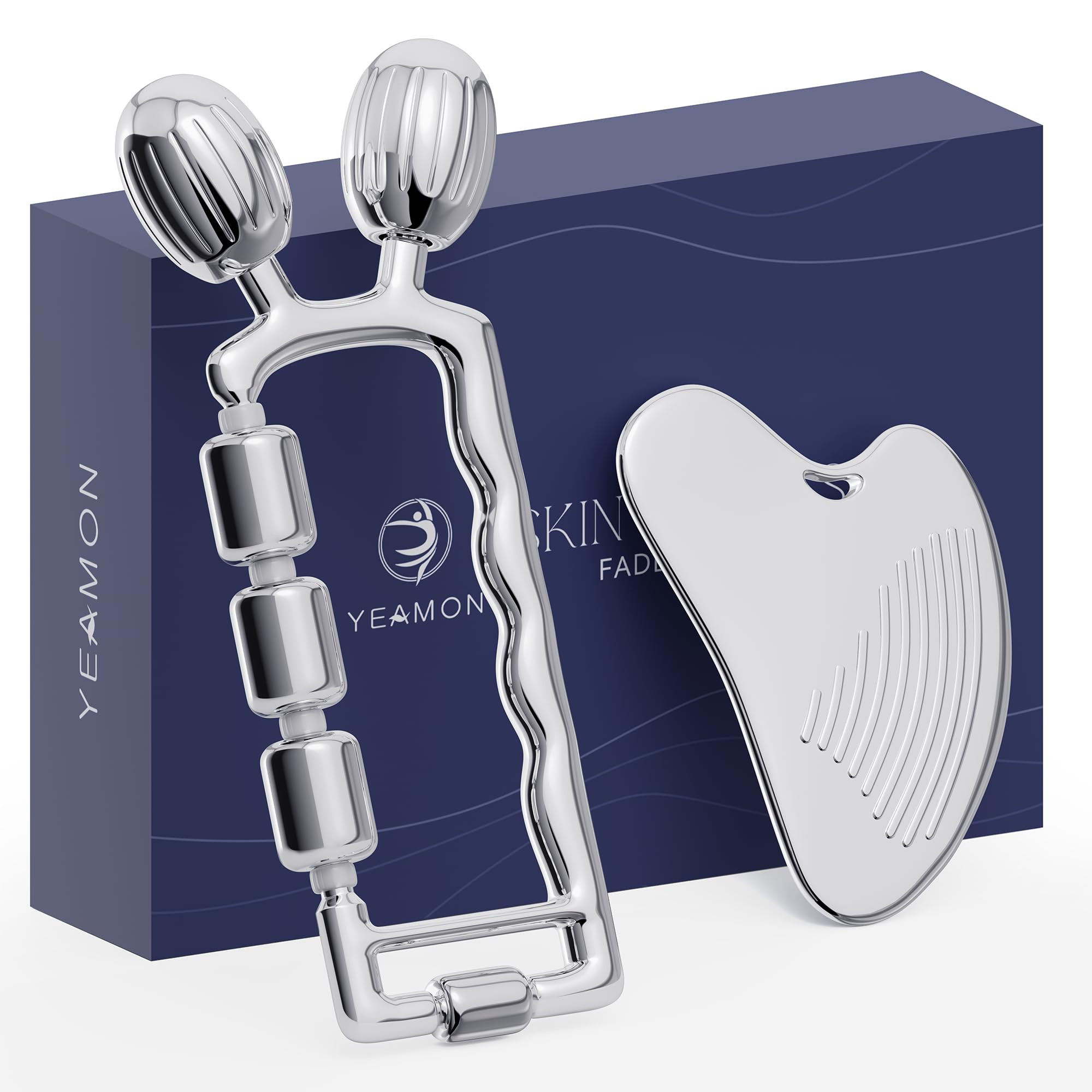 Yeamon Gua Sha Facial Tools & Face Roller Set, Stainless Steel Gua Sha & 3-in-1 Face Rollers for ... | Amazon (US)