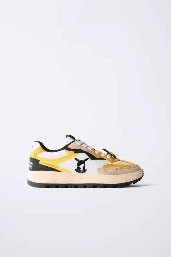 PIKACHU POKÉMON™ sneakers with charm detail on the laces. Adjustable lace closure. Flexible in... | Zara US