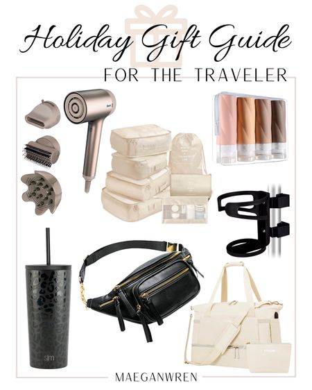 Holiday Gift Guide For The Traveler, shark hair dryer, multiple attachments, packing cubes, multiple color options, shampoo bottles, face wash bottle, lotion travel size bottle, Fanny pack, belt bag, spacious, casual style, midnight leopard simple modern tumbler, travel tote, duffle bag, drink holder, suitcase, neutrals, affordable, Amazon finds

#LTKHoliday #LTKtravel #LTKGiftGuide