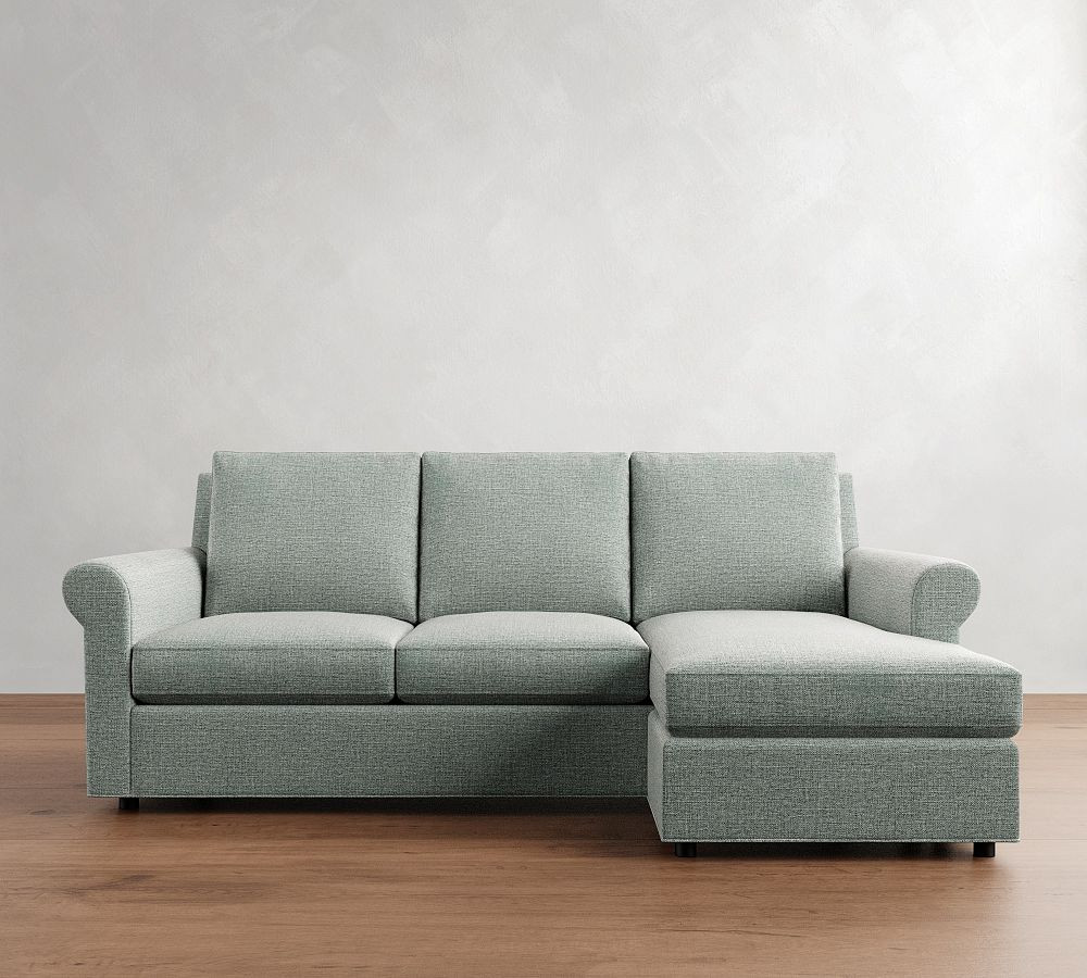 Sanford Roll Arm Reversible Chaise Sectional (77"–90") | Pottery Barn (US)