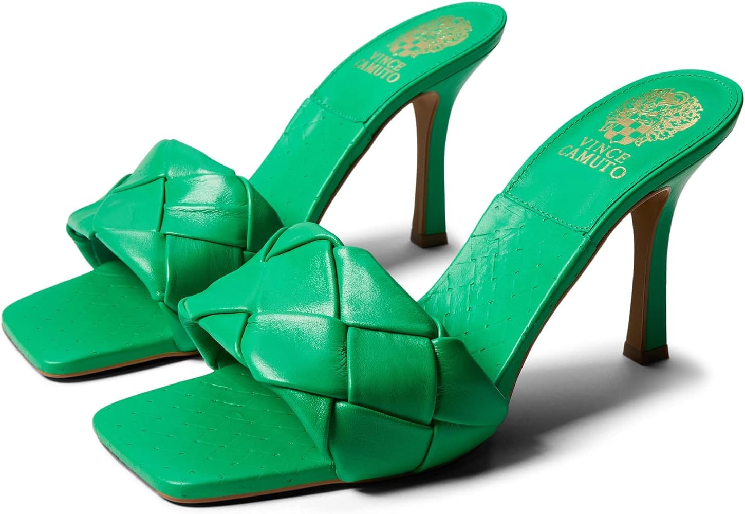 Vince Camuto Women's Brelanie Woven Strap Dress Mule Heeled Sandal | Amazon (US)