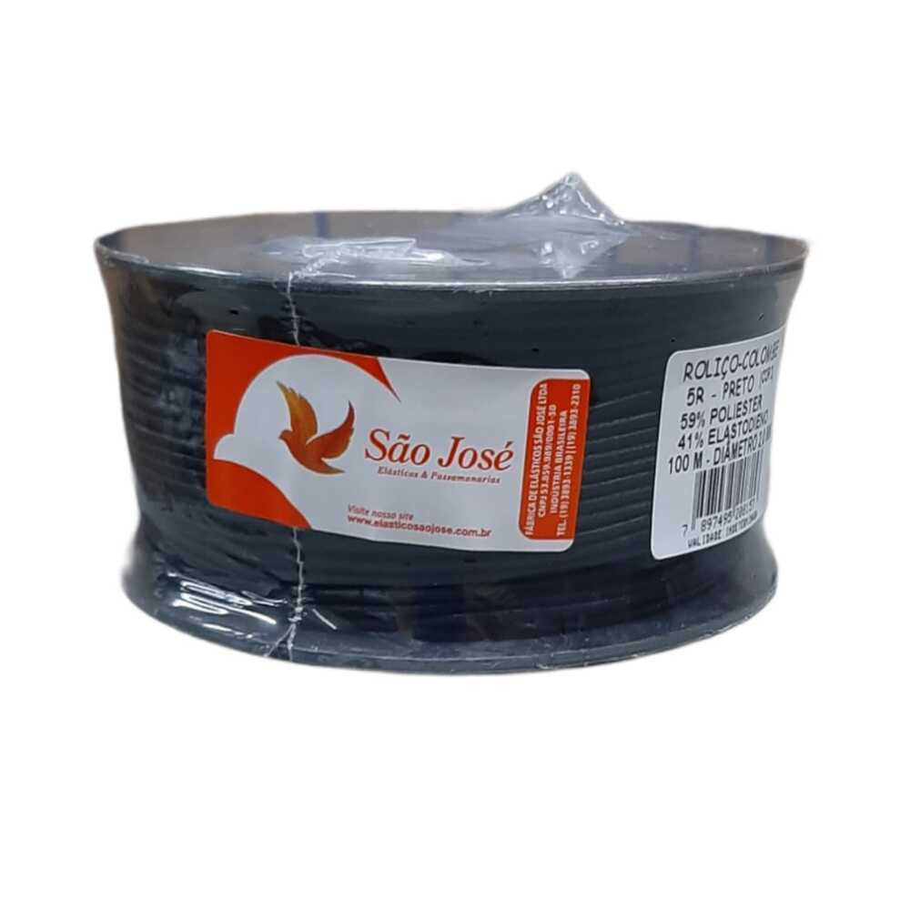 Elástico Roliço Colombe 5R Preto 2mm 100 Metros – São José | Shopee (BR)