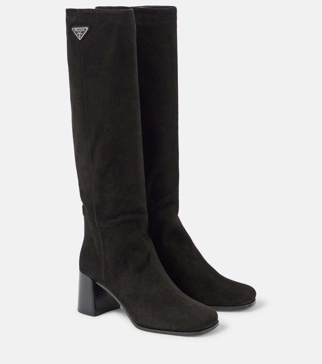 Logo suede knee-high boots | Mytheresa (US/CA)