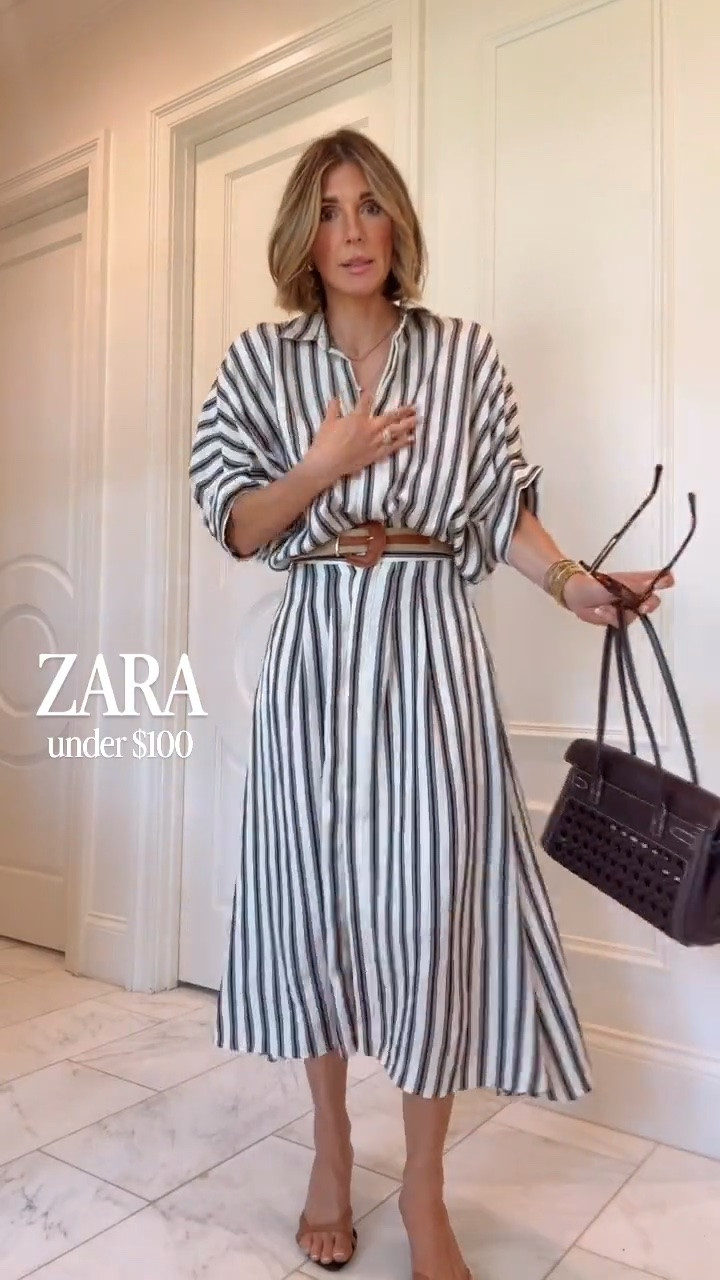 Zara outfit idea! I love how this dress comes with a built-in belt. So easy to style!

#LTKootd #LTKSeasonal