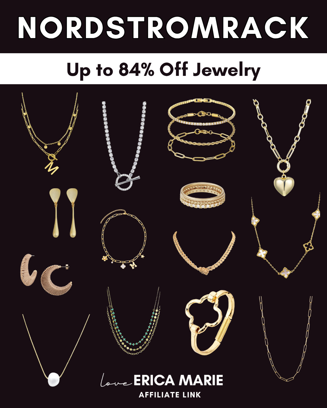 Shop jewelry on sale for up to 84% off. Discover affordable necklaces, earrings, bracelets, rings, and other accessories perfect for everyday wear, special occasions, or gifting. Add stylish pieces to your collection while these limited-time deals last. 

 #LTKgrwm #LTKmomlife #LTKSaleAlert