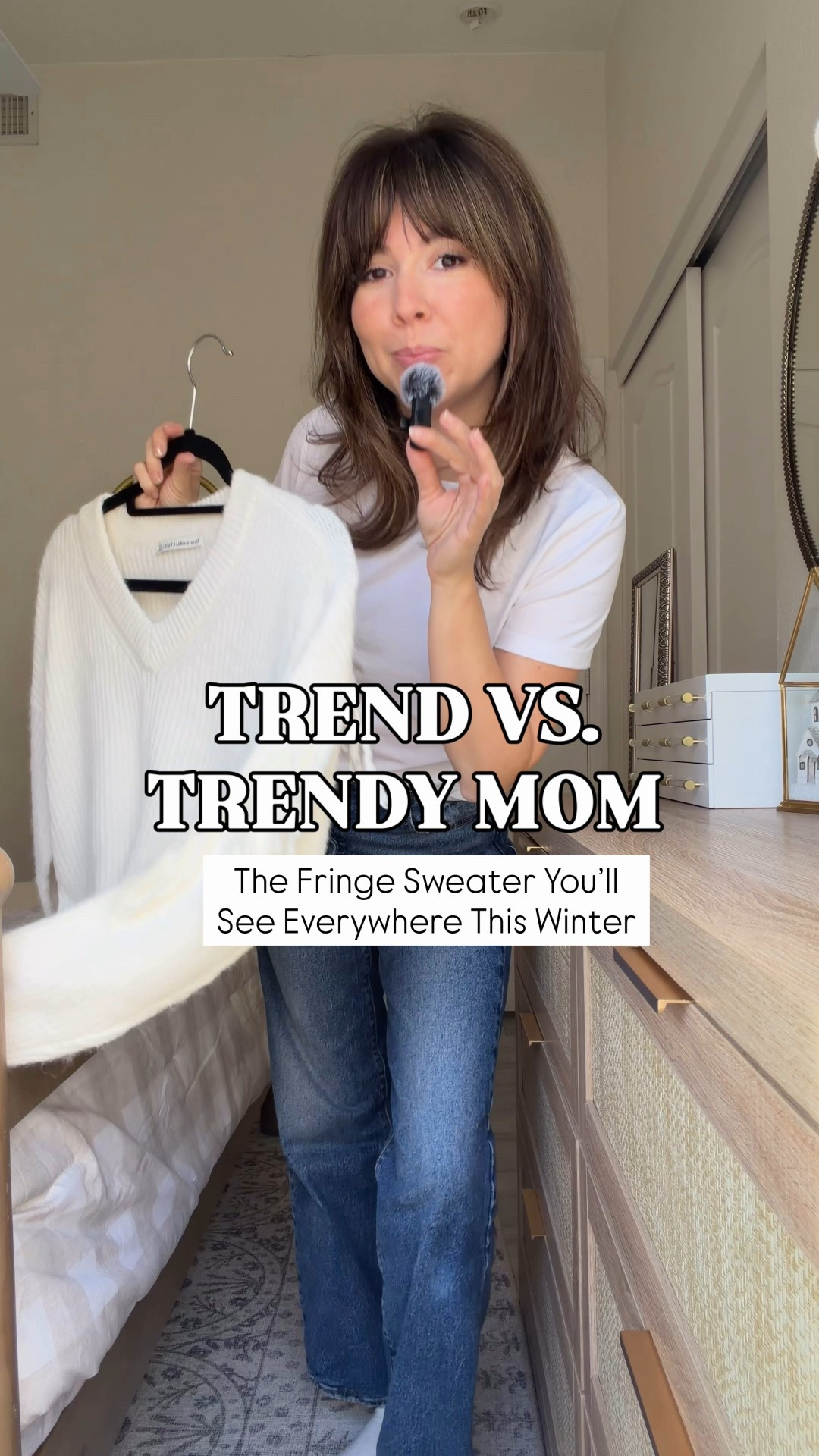 Trend vs. Trendy Mom: The Cozy Fringe Sweater I’m Wearing All Winter (5’2 Approved)
This fringe sleeve knit is such a fun way to make a simple neutral outfit feel a little more elevated.
It’s soft, easy to style with straight-leg denim, and the perfect petite-friendly statement without being “too much.”

Sweater xsmall
Tee XS 
Jeans XS 
Boots 5


#LTKPetite #LTKHoliday #LTKootd