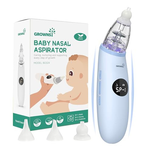 Baby Nasal Aspirator | Baby Nose Sucker | Baby Nose Cleaner, Automatic Booger Sucker for Baby, Rechargeable, with Pause & Music & Light Function（Blue） | Amazon (US)