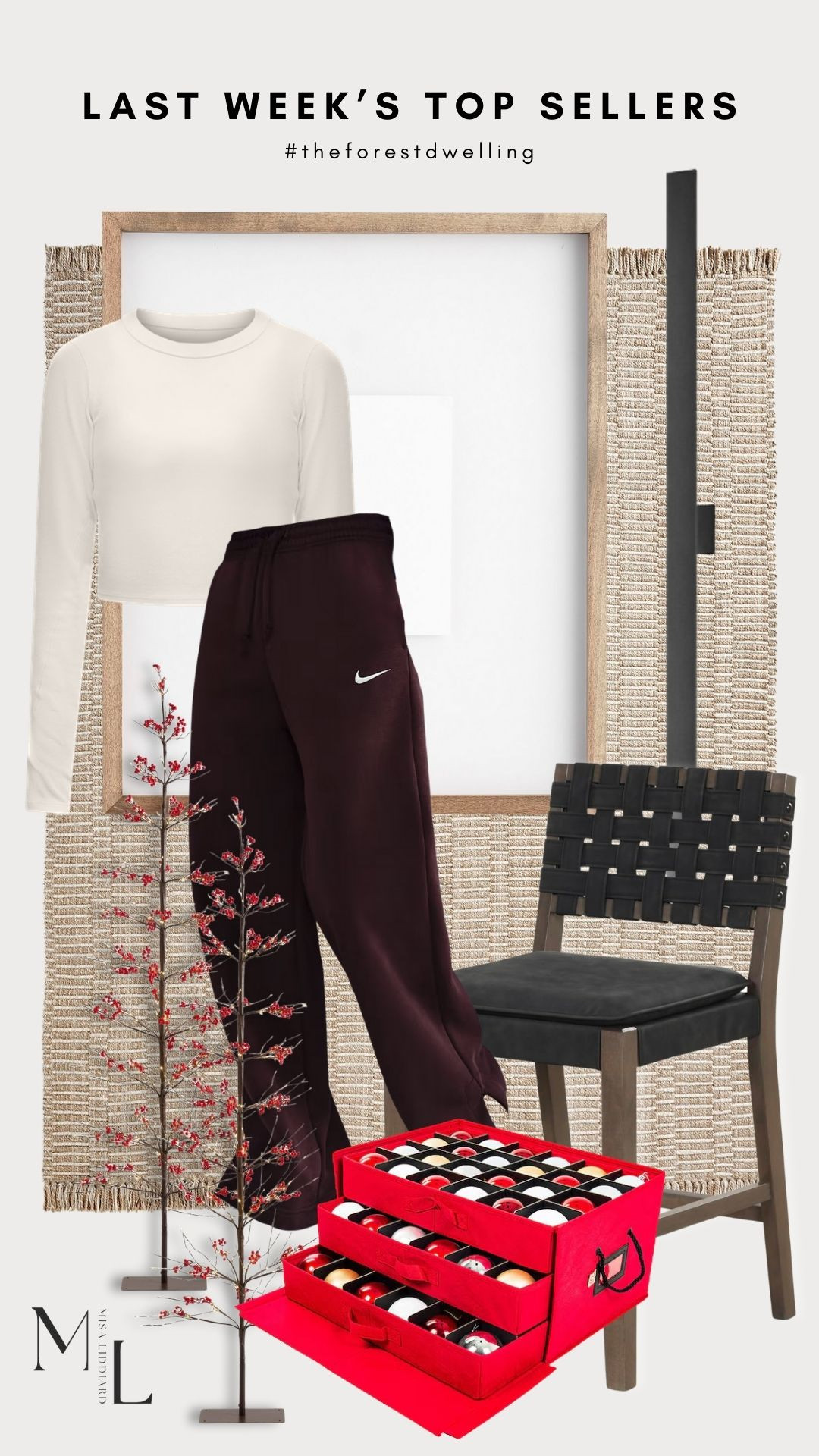 Sharing last week's top sellers. The sweat pants are so good. I have them in a few different colors and I wear them all the time! These are the Cohen counter stools that I've styled at our kitchen island. They've held up really well. Ornament storage is a must have this time of year. 

 #LTKSeasonal #LTKHome