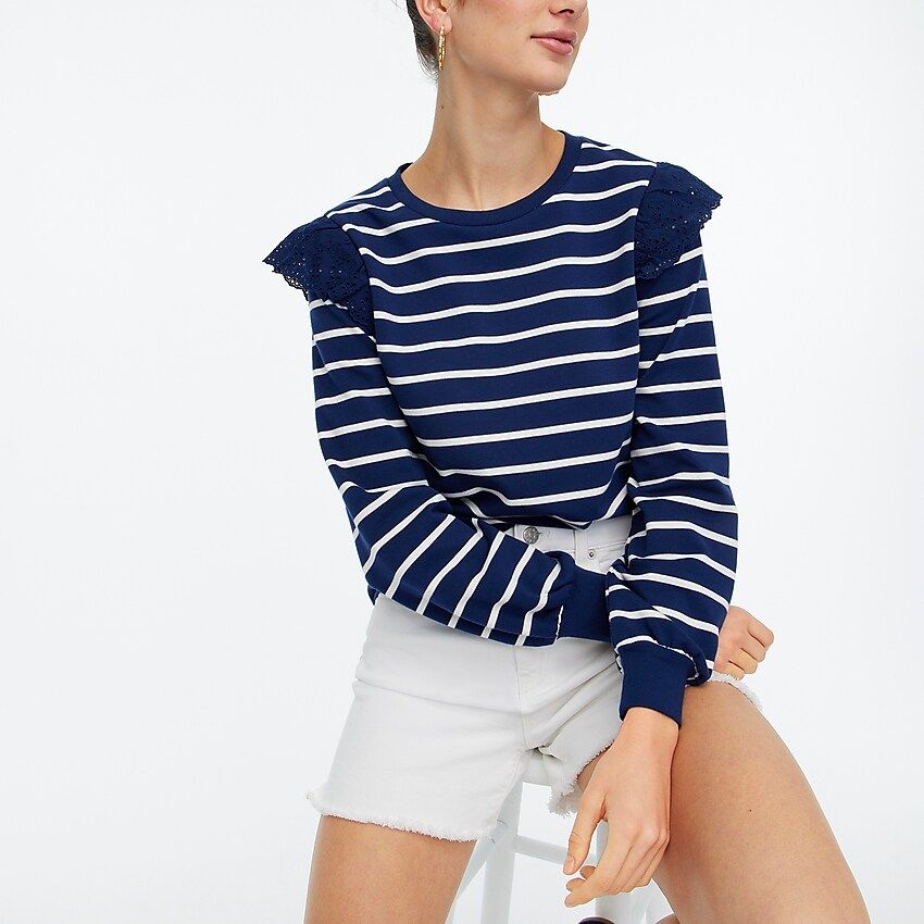 Factory: Eyelet Ruffle Sweatshirt For Women | J.Crew Factory