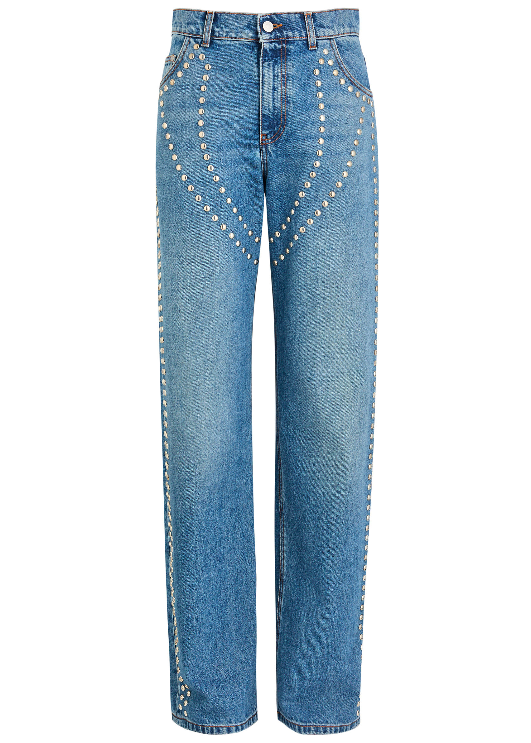 Stud-embellished straight-leg jeans | Harvey Nichols