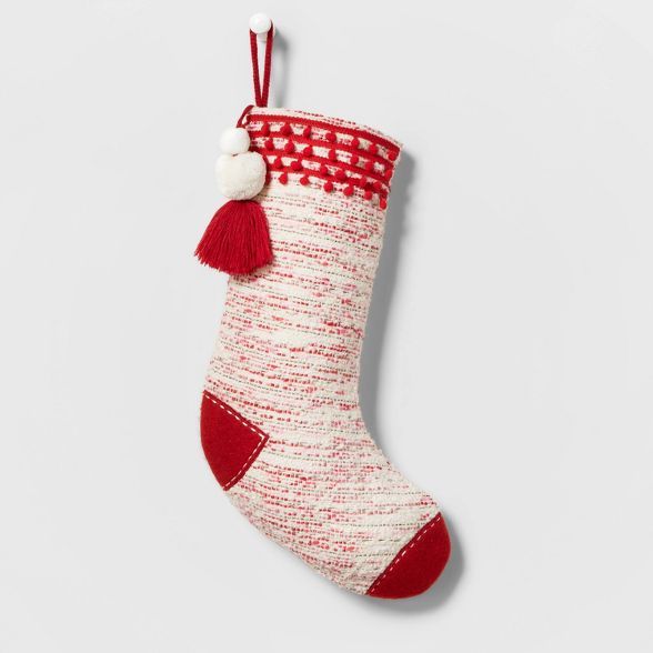 Speckled Woven Christmas Stocking Red/White - Wondershop™ | Target