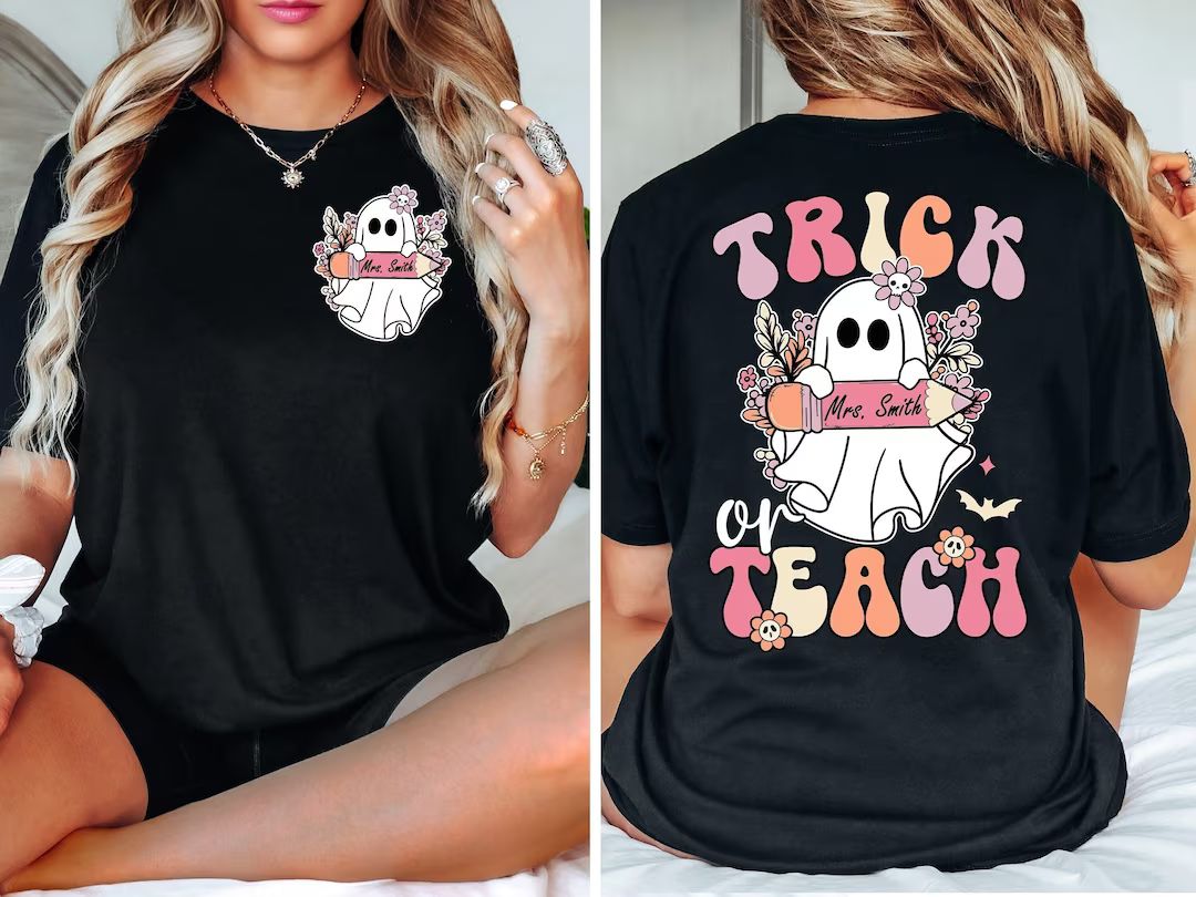 Teacher Halloween Shirt Trick or Teach Shirt Spooky Teacher - Etsy | Etsy (US)