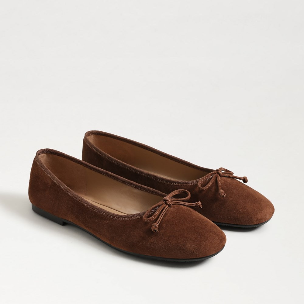 Sam Edelman Alie Ballet Flat Terra Toffee Suede 8.5 | Sam Edelman CA