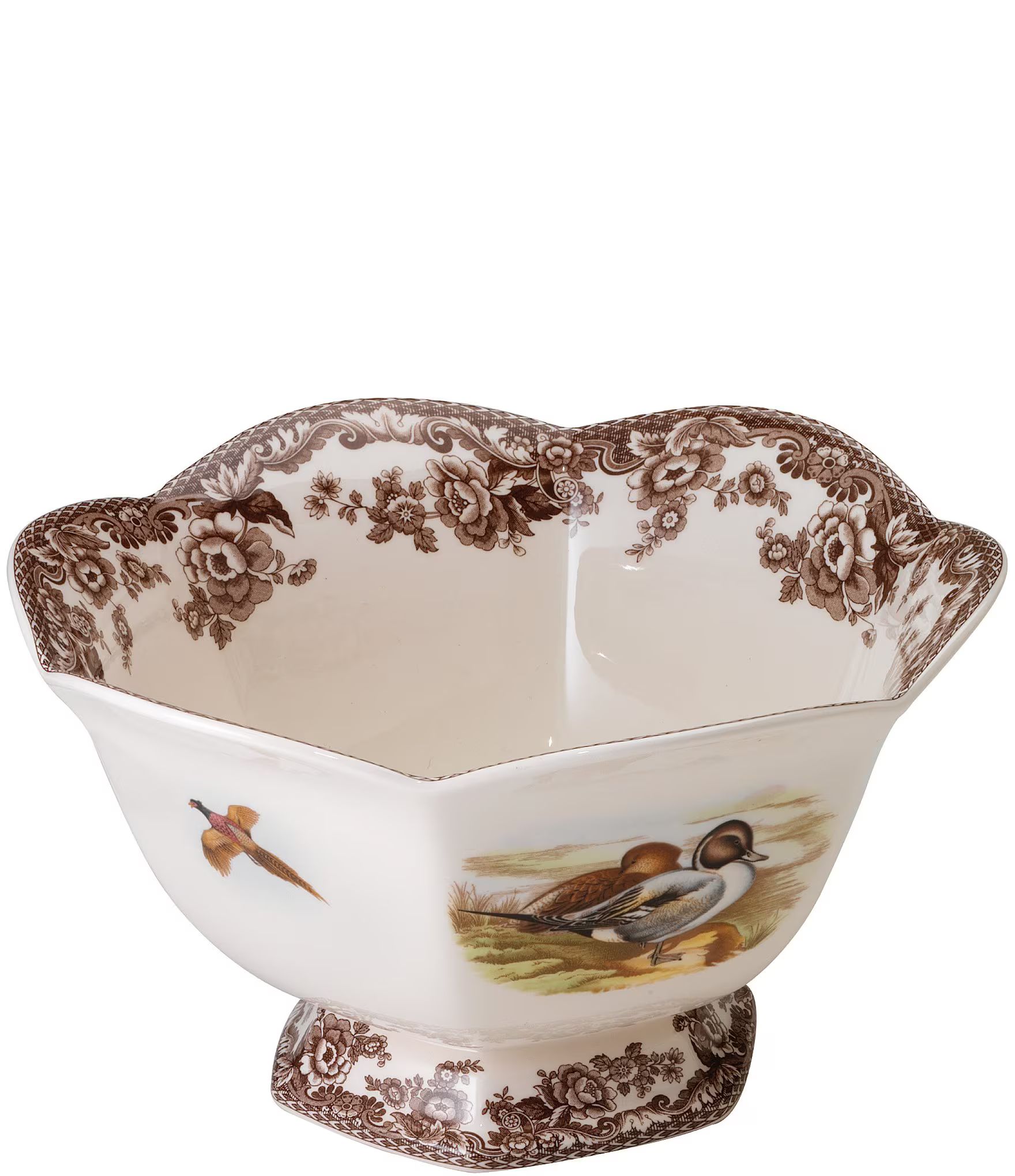 Festive Fall Collection Woodland Lapwing/Pintail Hexagonal Footed Bowl | Dillards