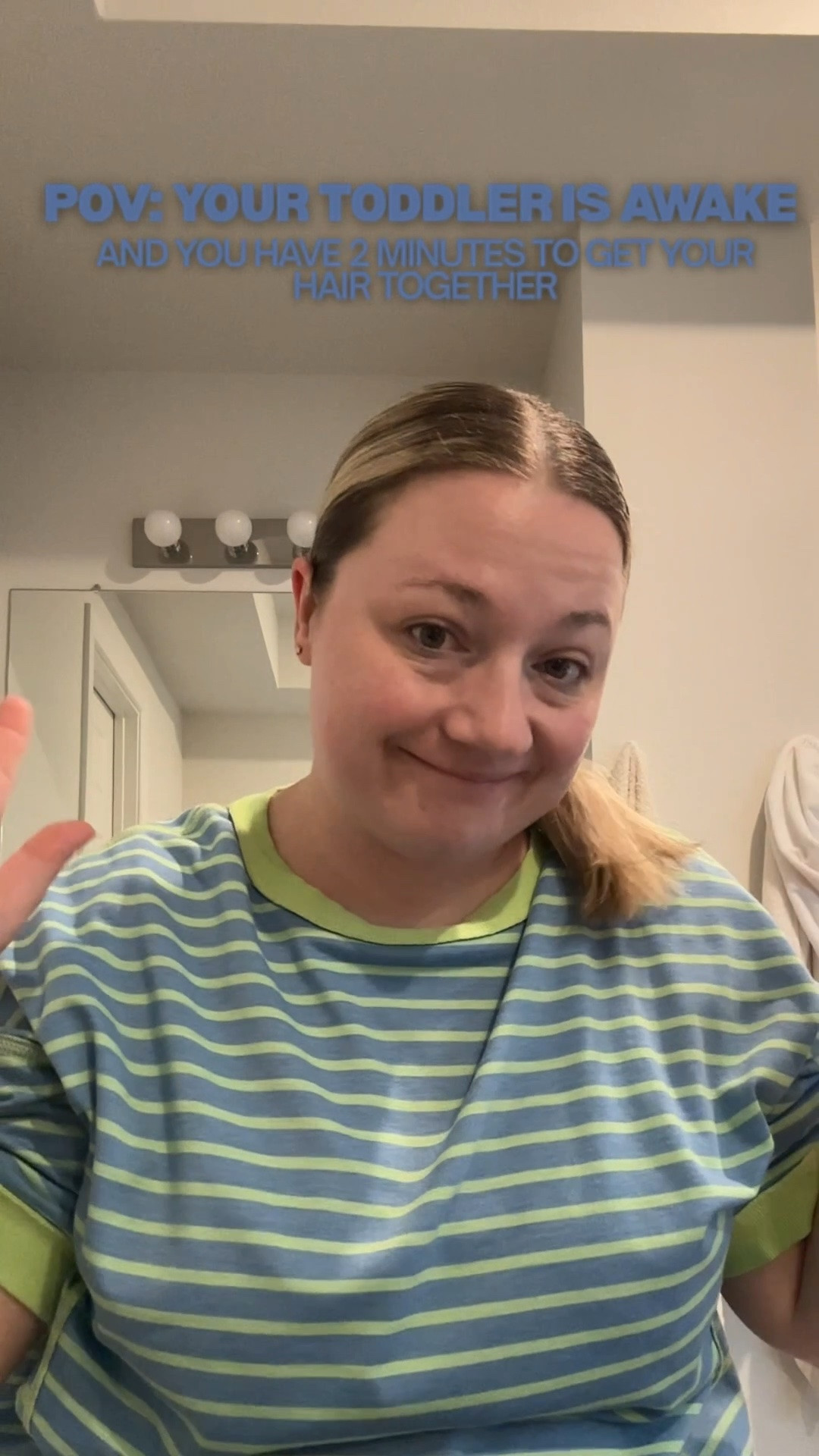 You think you have time to get ready? And then you hear your baby monitor going off. This is the move. 😂 #slickbackponytail #momhairstyles #slickedbackhair

#LTKmomlife #LTKgrwm #LTKdayinmylife