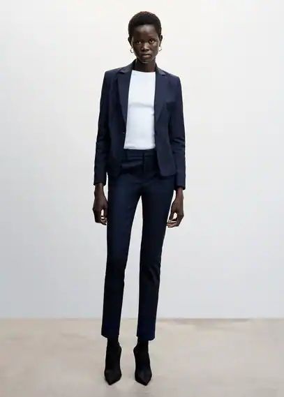 Structured suit blazer dark navy - Woman - 6 - MANGO | MANGO (UK)