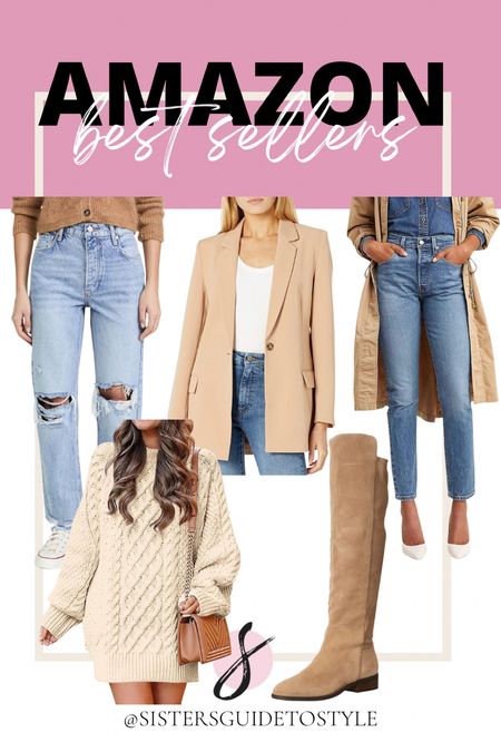 Amazon Best Sellers | Jeans | Sweater Dress | Blazer | Over the Knee Boots 

#LTKunder50 #LTKstyletip #LTKsalealert