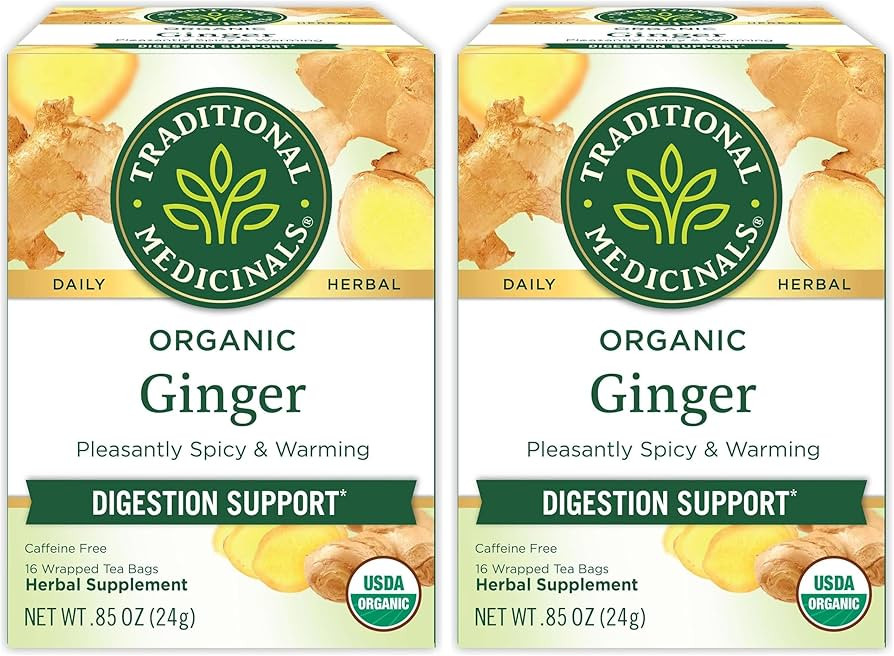 Traditional Medicinals Organic Ginger Herbal Tea, Promotes Healthy Digestion, (Pack of 2) - 16 Te... | Amazon (US)