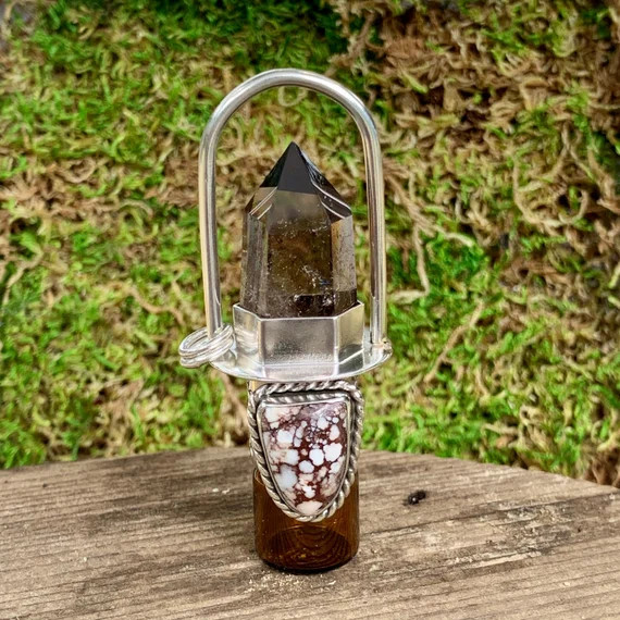 Smoky Quartz & Wild Horse Magnesite Rollerball Necklace | Etsy | Etsy (US)