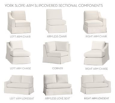 Build Your Own - York Slope Arm Slipcovered Sectional Components | Pottery Barn (US)