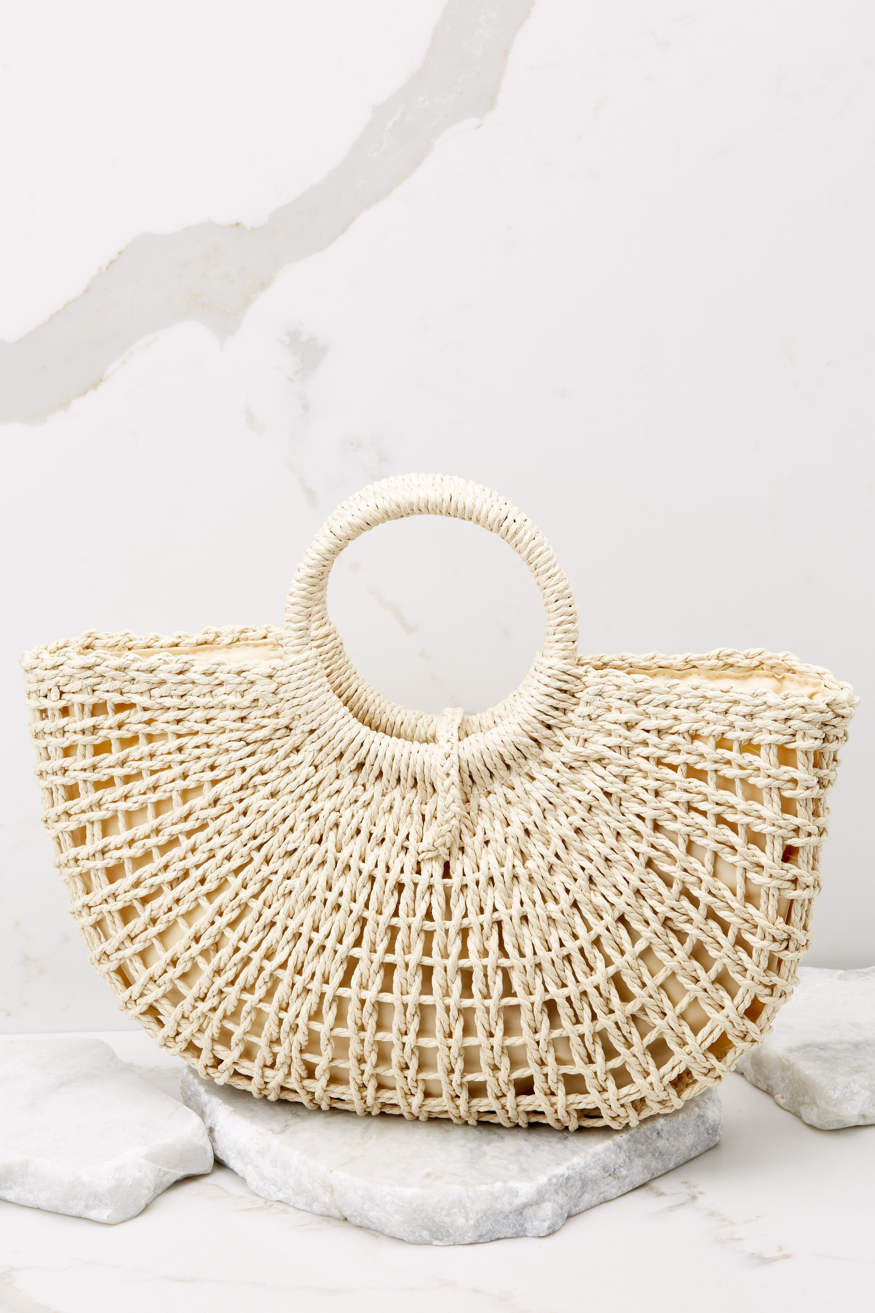 Seaside State Of Mind Natural Bag | Red Dress 