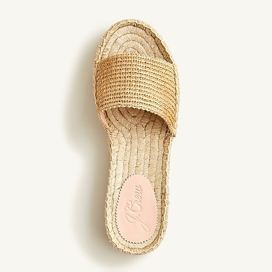 Raffia slip-on espadrille sandals | J. Crew US