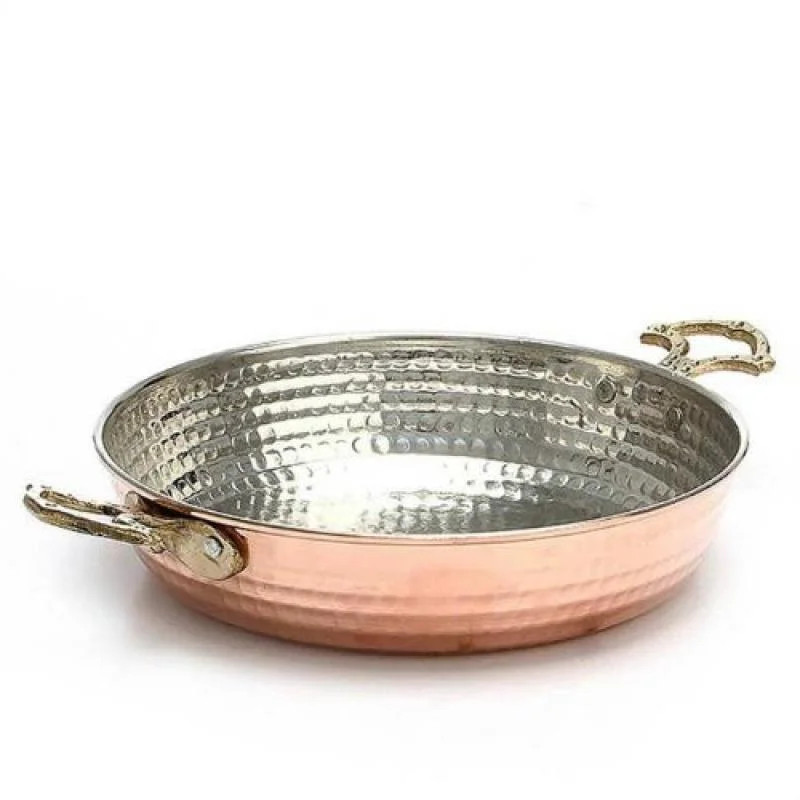 Turkish Emporium Copper Egg Omelette Paella Pan Sahan Frier Pot with Brass Handles Retro - Walmar... | Walmart (US)