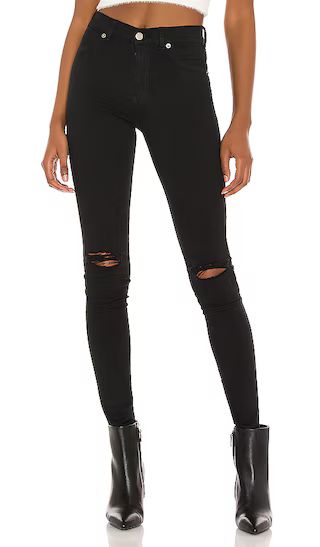 Dr. Denim Plenty Skinny in Black Ripped Knees - Black. Size S (also in XS). | Revolve Clothing (Global)