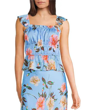 GB Woven Floral Print Coordinating Satin Tank | Dillard's | Dillard's
