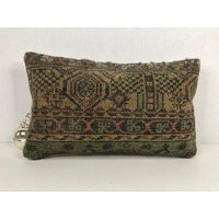 Turkish Carpet Pillow, Throw Textured Handwoven Neutral 12x20 Pillow Cover, Cushion Cover | Etsy (US)