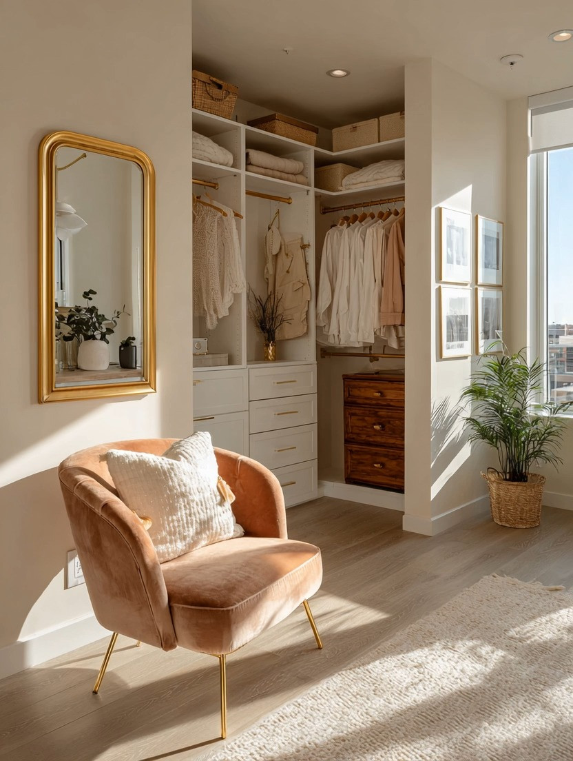 Dressing Room Mirror Refresh ✨

Have a little empty wall space? That’s your opportunity.

Add a gorgeous gold-framed mirror to your dressing room and instantly elevate the entire space. Even if you already have a full-length mirror, a smaller wall mirror adds both function and style.

Use it to:
• Perfect your makeup
• Double-check details before heading out
• Style outfits with intention
• Reflect and amplify your beautiful wardrobe

That subtle gold frame brings warmth, light, and elegance — tying everything together while making the room feel brighter and more complete.

Small upgrade. Big impact.

#DressingRoom
#MirrorDecor
#GoldAccents
#ElegantHome 

 #LTKHome