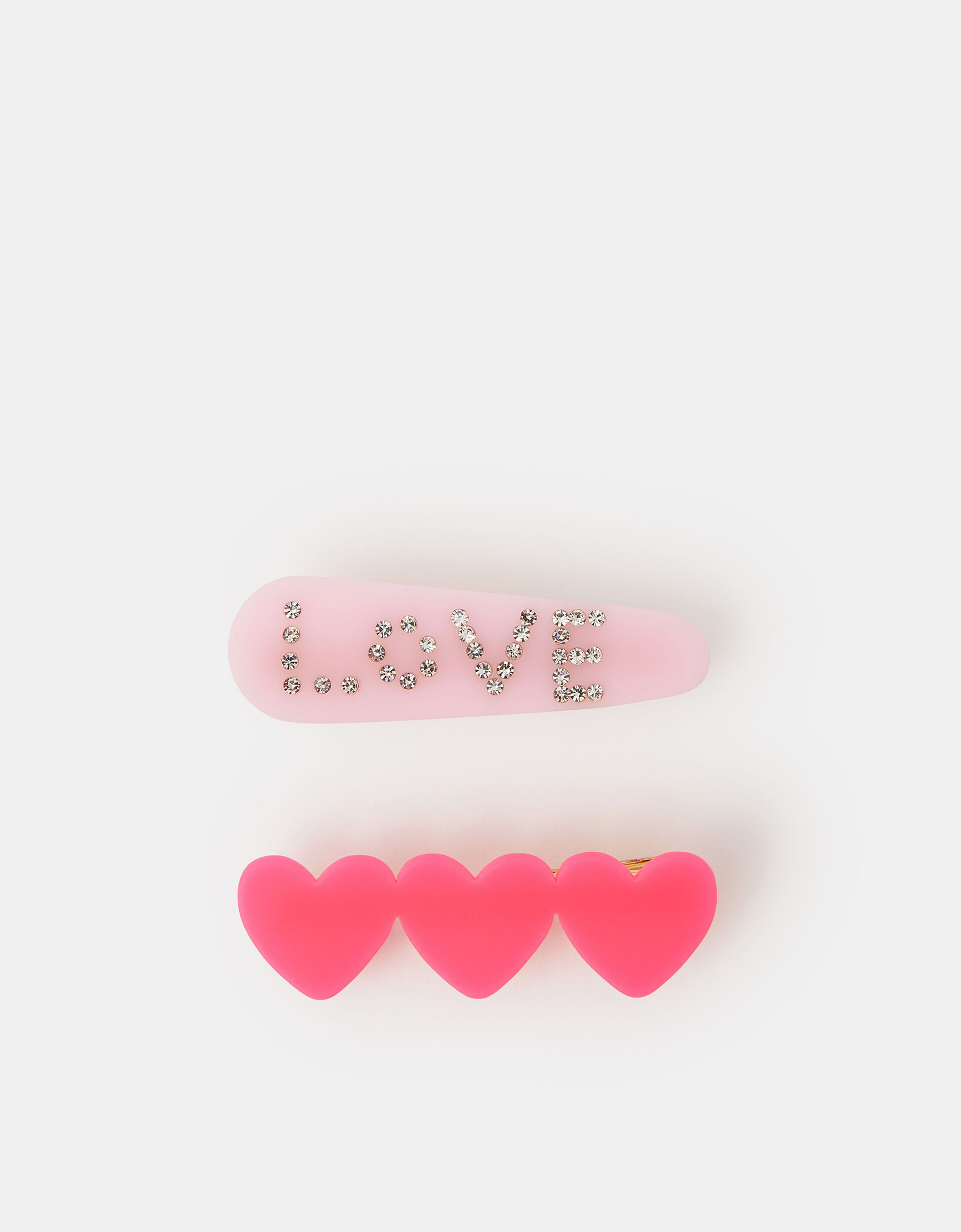 2-Pack Girls Love Heart Hair Slides | Accessorize (Global)