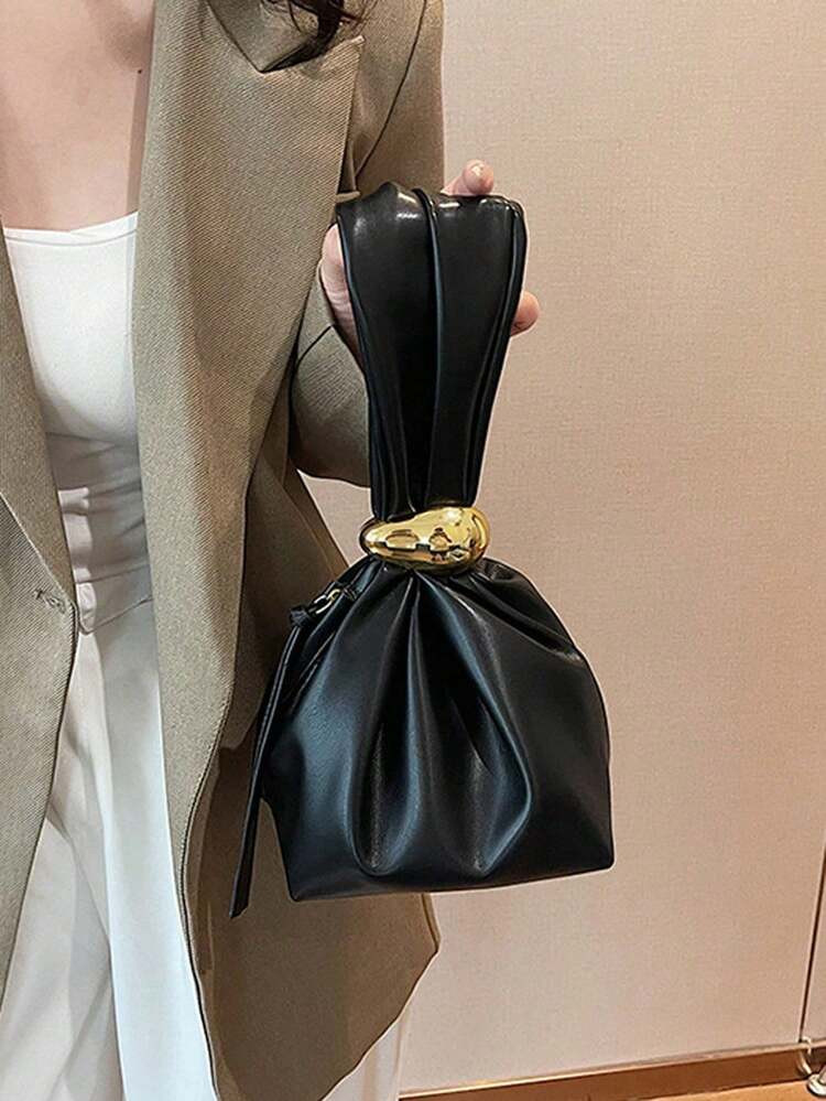 Elegant Multi-Purpose Fashion Handbag, Ladies Lantern Shape Shoulder Bag, Chic Daily Work Tote Bag | SHEIN