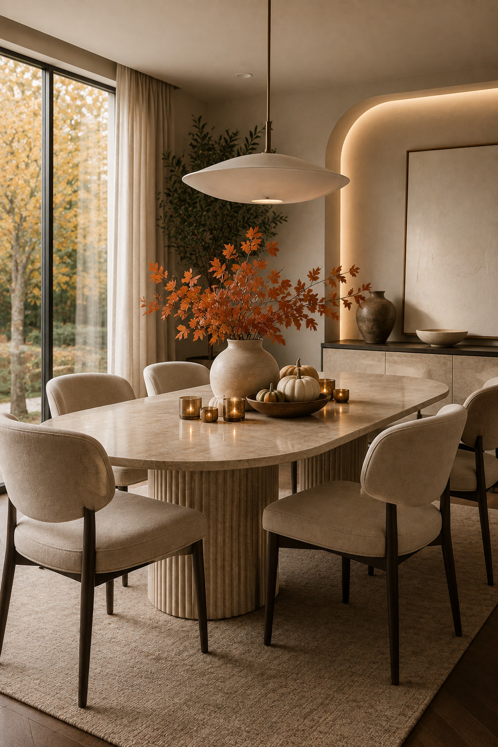 Dreaming of the coziest fall dining room? 🍂 This luxury minimal dining space is everything I want for hosting this season. Think warm neutral tones, elegant upholstered dining chairs, a modern statement table, soft ambient lighting, and subtle fall accents that feel elevated without being overdone. It's the perfect inspiration for cozy family dinners, Friendsgiving, and stylish fall entertaining. Saving this for my fall home refresh! 🤎✨

#FallDiningRoom #CozyHome #LuxuryMinimal #WayfairFinds #DiningRoomInspo #FallHomeDecor #NeutralHome #ModernDiningRoom #FallHosting #TablescapeInspo #CozySeason #HomeDecorIdeas #MinimalHome #InteriorDesign #DiningRoomGoals #ModernHomeDecor #FallAesthetic #NeutralDecor #HomeInspiration #AutumnDecor #WarmNeutrals #CozyLiving #LuxuryHomeStyle #HostingSeason #DiningTableDecor #HomeRefresh #PinterestHome #LTKHome #InteriorInspo #ElegantHome 

 #LTKSeasonal #LTKHome #LTKSaleAlert