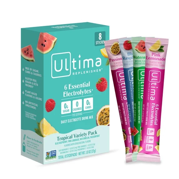 Ultima Replenisher Electrolyte Sugar Free Drink Mix Tropical Variety, Powdered Hydration Packets,... | Walmart (US)