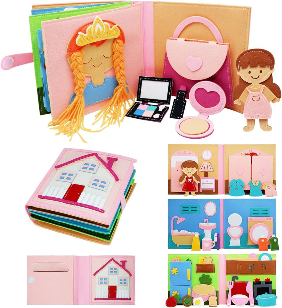 Montessori Felt Busy Book Toddlers Quiet Book Preschool Early Learning Educational Travel Toys fo... | Amazon (US)