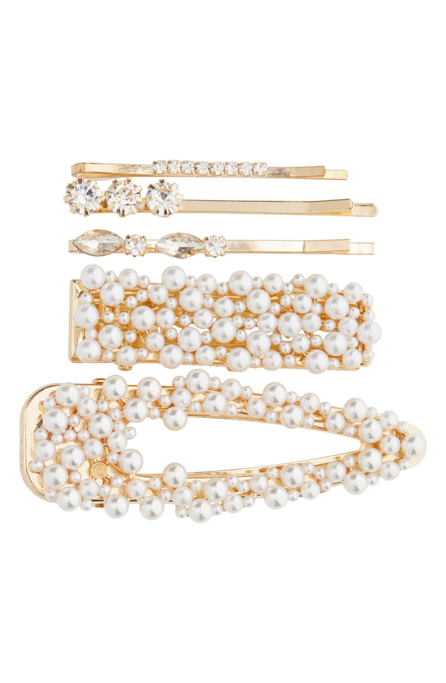 Set of 5 Imitation Pearl Hair Clips | Nordstrom