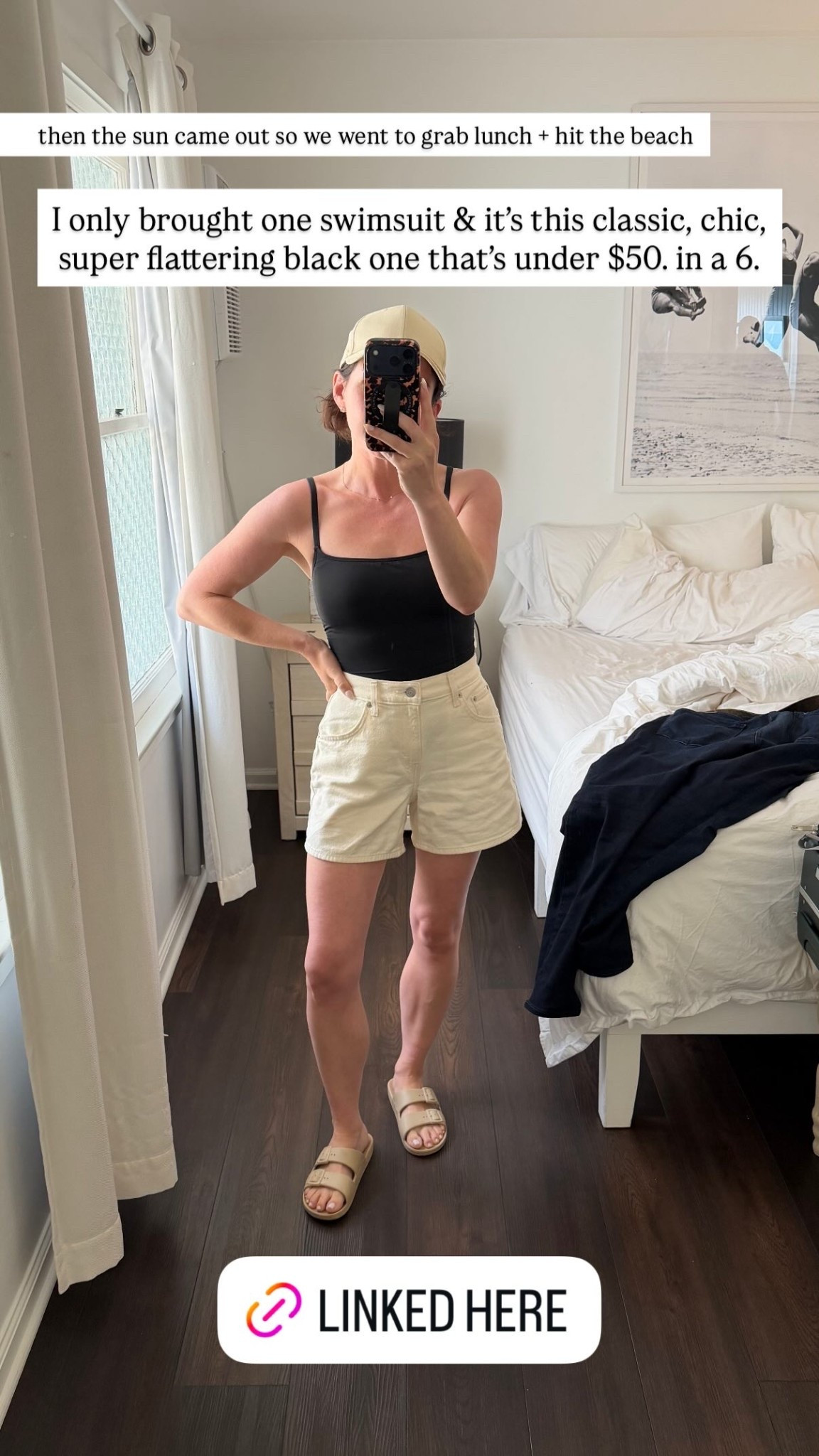 then the sun came out so we went to grab lunch + hit the beach  I only brought one swimsuit & it’s this classic, chic, super flattering black one that’s under $50. in a 6.

#LTKSwim #LTKTravel #LTKootd