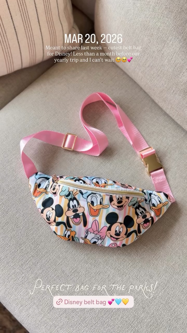 Meant to share last week — cutest belt bag for Disney! Less than a month before our yearly trip and I can’t wait 🥹🥹💕 @markedbyvc