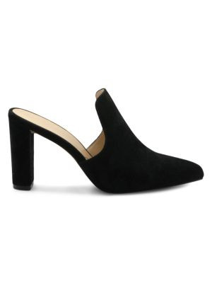 Adrienne Vittadini Nella Faux Leather Block Heel Mules on SALE | Saks OFF 5TH | Saks Fifth Avenue OFF 5TH